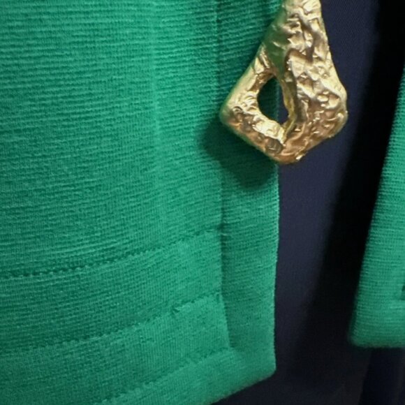 Anne Klein Vintage Emerald Green Zip Up Coat Size 4 - Picture 7 of 16